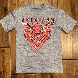 American Fighter Gray and Red Short Sleeve Tee. Youth SMALL. NEVER WORN.